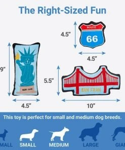 Frisco Road Trip Sightseeing Plush Squeaky Dog Toy, 3 count -PetNest Shop 262001 PT1. SY630 V1622563650