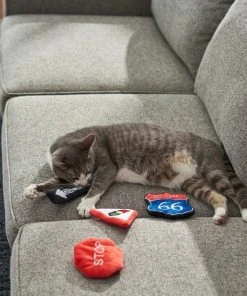 Frisco Road Trip Traffic Signs Plush Cat Toy with Catnip, 4 count -PetNest Shop 262024 PT3. SY630 V1618598335