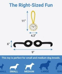 Frisco Magic Pocket Watch & Glasses Plush Squeaky Dog Toy, 2 count -PetNest Shop 265590 PT1. SY630 V1623352152