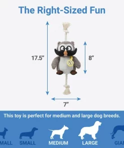 Frisco Magic Owl Plush with Rope Squeaky Dog Toy -PetNest Shop 265594 PT1. SY630 V1623352112