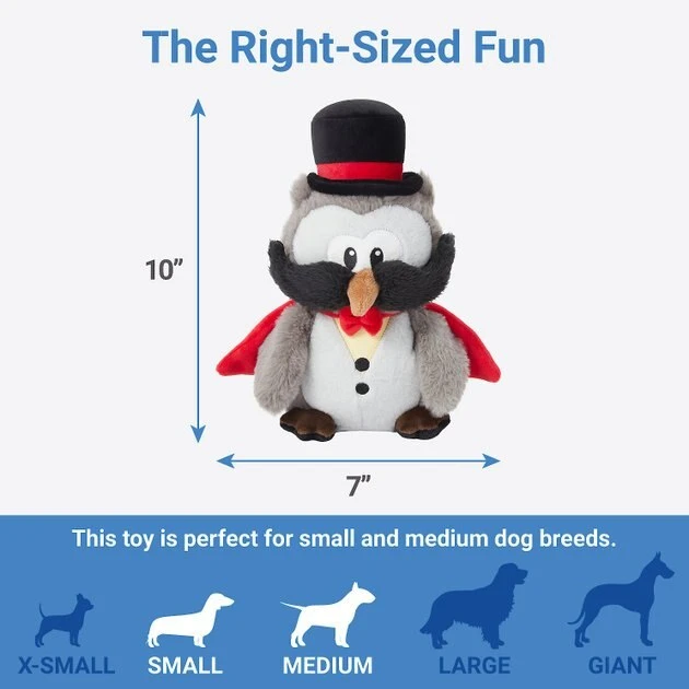 Frisco Magic Owl Plush Squeaky Dog Toy 4 Frisco Magic Owl Plush Squeaky Dog Toy - Image 2