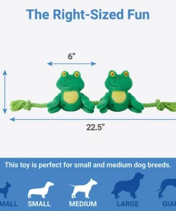 Frisco Magic Frog Plush with Rope Squeaky Dog Toy -PetNest Shop 265606 PT1. SY630 V1623352127