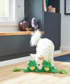 Frisco Magic Frog Plush with Rope Squeaky Dog Toy -PetNest Shop 265606 PT3. SY630 V1620938889