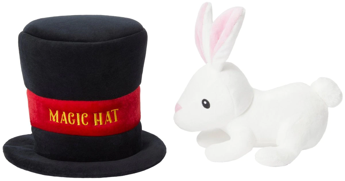 Frisco Magic Rabbit in a Hat 2-in-1 Plush Squeaky Dog Toy 5 Frisco Magic Rabbit in a Hat 2-in-1 Plush Squeaky Dog Toy - Image 3