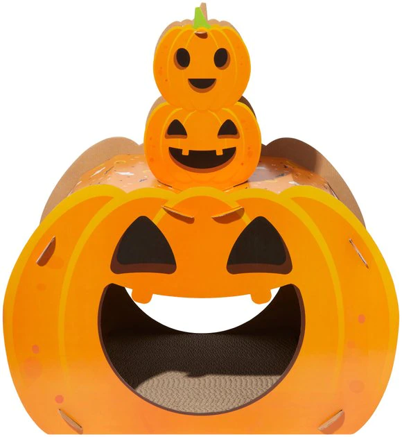 Frisco Halloween Jack-o-Lantern Cardboard Cat House 5 Frisco Halloween Jack-o-Lantern Cardboard Cat House - Image 3