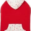 Frisco Floral Accent Dog & Cat Hoodie, Red -PetNest Shop 268042 MAIN. SY630 V1637717839