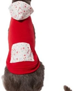 Frisco Floral Accent Dog & Cat Hoodie, Red -PetNest Shop 268042 PT3. SY630 V1637656011
