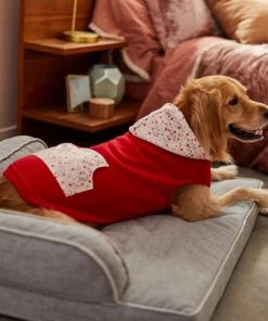 Frisco Floral Accent Dog & Cat Hoodie, Red -PetNest Shop 268042 PT8. SY630 V1629758830