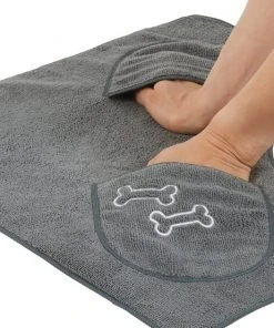 Frisco Embroidered Pawprint Microfiber Dog Bath Cape Towel -PetNest Shop 269036 PT3. SY630 V1624453678