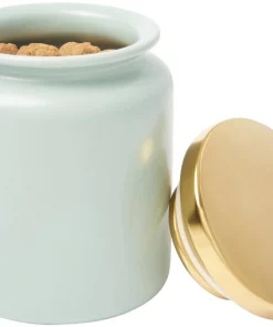 Frisco Modern Gold Rim Ceramic Treat Jar, 5 Cups -PetNest Shop 270182 PT6. SY630 V1627670209