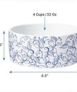 Frisco Blue Garden Non-skid Ceramic Dog Bowl -PetNest Shop 270197 PT1. SY630 V1620913592