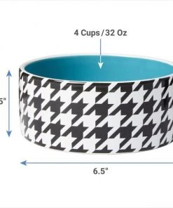 Frisco Houndstooth Non-skid Ceramic Dog Bowl -PetNest Shop 270200 PT1. SY630 V1620913544