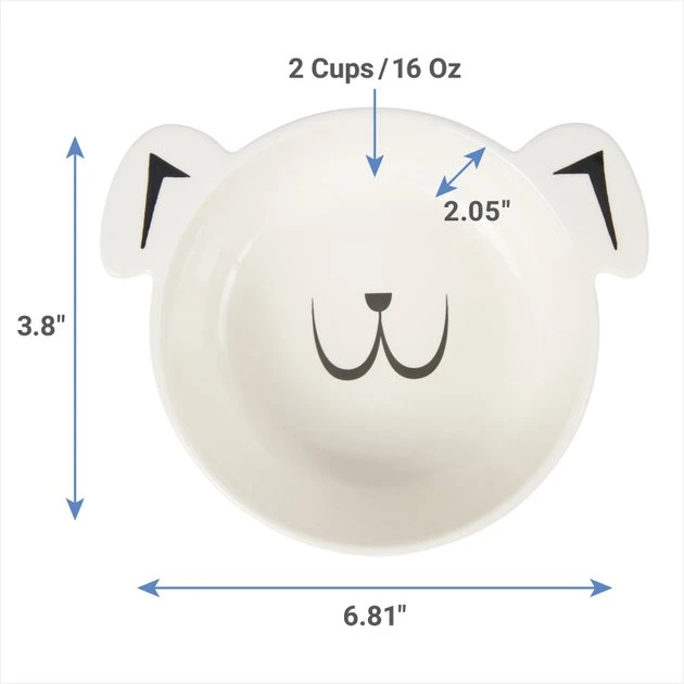 Frisco Dog Face Non-skid Ceramic Cat & Dog Bowl 4 Frisco Dog Face Non-skid Ceramic Cat & Dog Bowl - Image 2