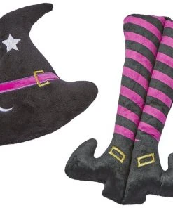 Frisco Halloween Witch Hat & Legs Plush Cat Toy with Catnip, 2 count