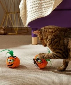 Frisco Halloween Nerdy Jack-o-Lanterns Plush Cat Toy with Catnip, 2 count -PetNest Shop 270313 PT3. SY630 V1624824951