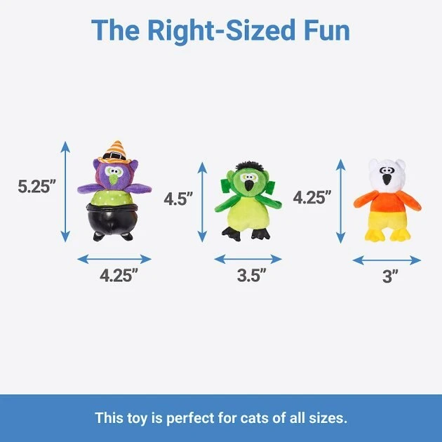 Frisco Halloween Owls Plush Cat Toy with Catnip, 3 count 4 Frisco Halloween Owls Plush Cat Toy with Catnip, 3 count - Image 2