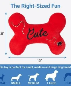 Frisco Wicked Cute Bone Reversible Plush Squeaky Dog Toy -PetNest Shop 270357 PT1. SY630 V1626284485