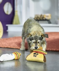 Frisco Halloween Fiesta Ghost & Taco Plush Squeaky Dog Toy, 2 count -PetNest Shop 270371 PT3. SY630 V1624817730