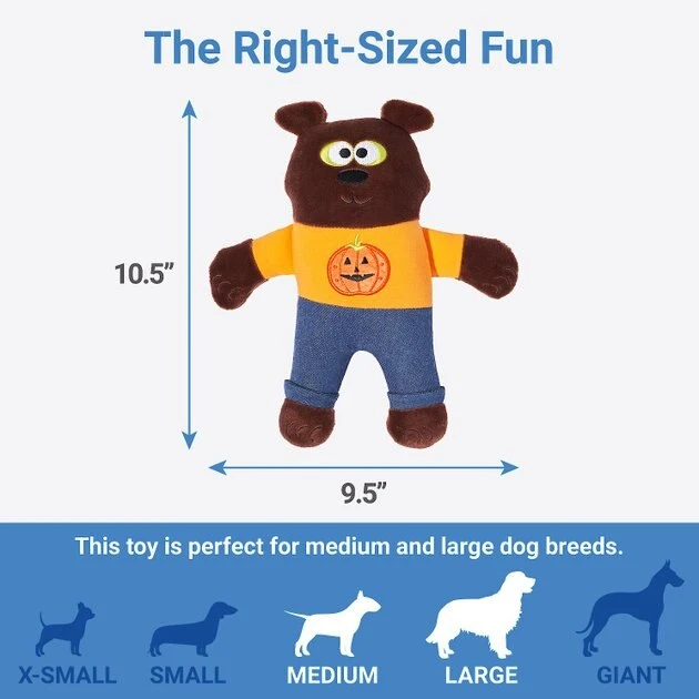 Frisco Halloween Good Bear, Bad Bear Reversible Plush Squeaky Dog Toy 4 Frisco Halloween Good Bear, Bad Bear Reversible Plush Squeaky Dog Toy - Image 2