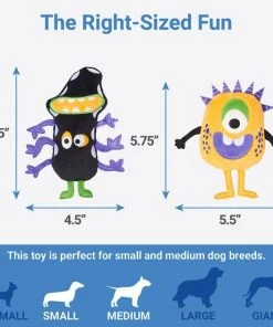 Frisco Friendly Monsters Plush Squeaky Dog Toy, 2 count -PetNest Shop 270435 PT1. SY630 V1626284183