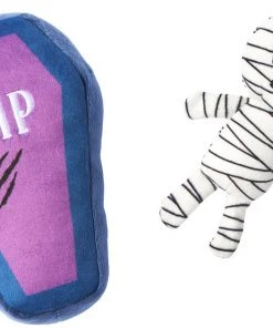Frisco Halloween Mummy & Coffin Plush Squeaky Dog Toy, 2 count