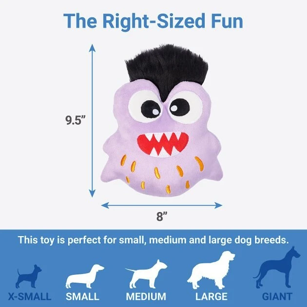 Frisco Friendly Monster Round Plush Squeaky Dog Toy 4 Frisco Friendly Monster Round Plush Squeaky Dog Toy - Image 2