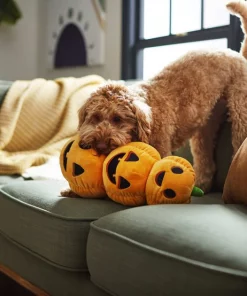 Frisco Halloween Jack-o-Lantern Tower Bottle Cruncher Plush Squeaky Dog Toy -PetNest Shop 270476 PT3. SY630 V1624817540