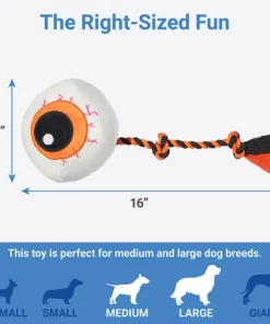 Frisco Halloween Spooky Eyeball Plush with Rope Squeaky Dog Toy -PetNest Shop 270502 PT1. SY630 V1626285071