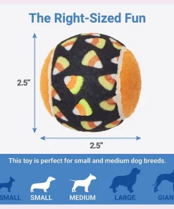 Frisco Halloween Glow in the Dark Fetch Squeaky Tennis Ball Dog Toy, 4 count -PetNest Shop 270525 PT1. SY630 V1628690768