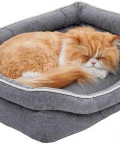 Frisco Chambray Double Bolster Cat & Dog Bed -PetNest Shop 270903 PT3. SY630 V1626294105