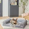 Frisco Chambray Orthopedic Sofa Bolster Dog Bed w/Removable Cover