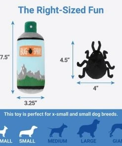 Frisco Camping Bug Spray Plush Squeaky Dog Toy, 3 count -PetNest Shop 270989 PT1. SY630 V1626368493