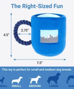 Frisco Camping Mug Plush with Rope Squeaky Dog Toy -PetNest Shop 271007 PT1. SY630 V1626368514