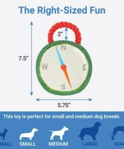 Frisco Camping Compass Plush with Rope Squeaky Dog Toy -PetNest Shop 271020 PT1. SY630 V1626368502