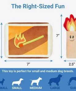 Frisco Camping Match Box 2-in-1 Plush Squeaky Dog Toy -PetNest Shop 271029 PT1. SY630 V1626368486