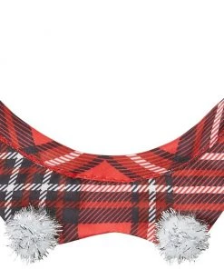 Frisco Red Plaid Guinea Pig Ruffle Collar with Pom Poms, One Size -PetNest Shop 276180 PT5. SY630 V1631303110