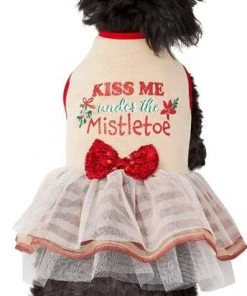 Frisco Kiss Me Under the Mistletoe Dog & Cat Dress -PetNest Shop 276335 PT3. SY630 V1637685458
