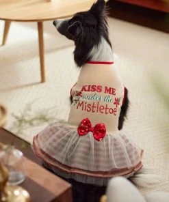Frisco Kiss Me Under the Mistletoe Dog & Cat Dress -PetNest Shop 276335 PT8. SY630 V1631661585