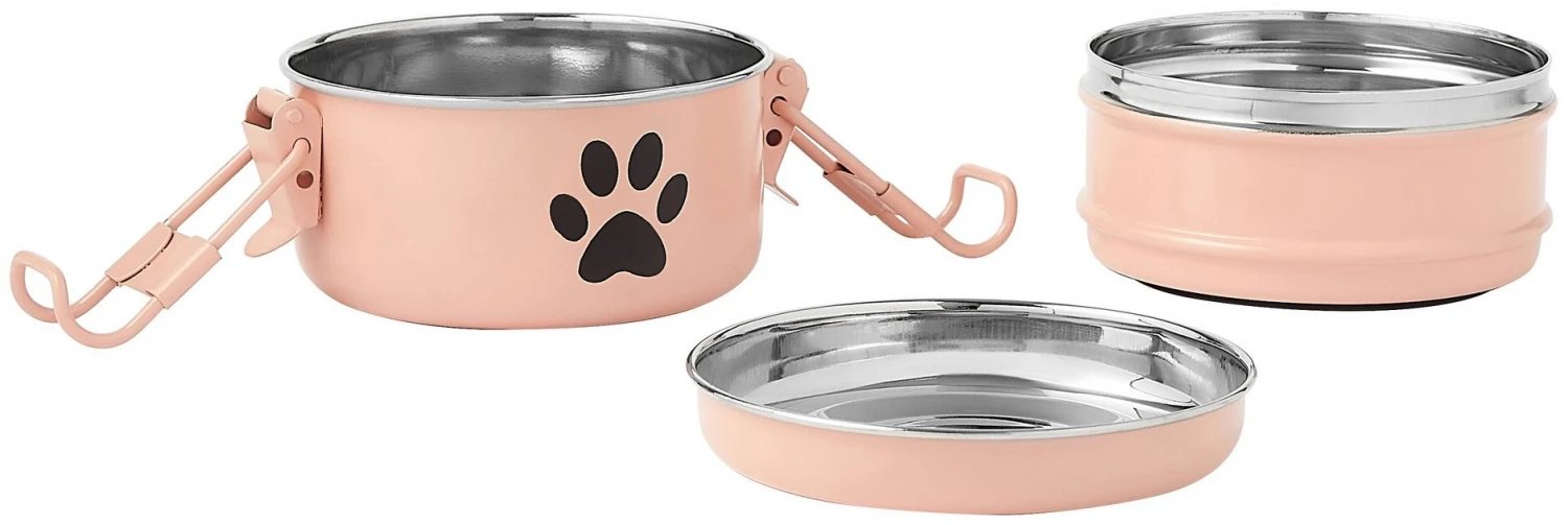 Frisco Complete Travel Stainless Steel Dog & Cat Feeder Bowl 7 Frisco Complete Travel Stainless Steel Dog & Cat Feeder Bowl - Image 5