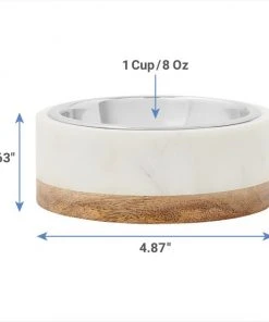 Frisco Marble Design Stainless Steel Dog & Cat Bowl with Wooden Base -PetNest Shop 277554 PT1. SY630 V1628861915