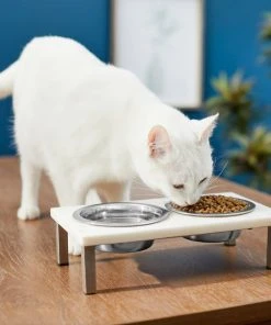 Frisco Marble Stainless Steel Double Elevated Dog & Cat Bowls -PetNest Shop 277558 PT3. SY630 V1630347840