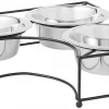 Frisco Straight Triple Corner Feeder Dog & Cat Stainless Steel Bowl -PetNest Shop 277561 MAIN. SY630 V1627933339