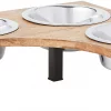 Frisco Corner Wooden Triple Elevated Dog & Cat Bowls -PetNest Shop 277573 MAIN. SY630 V1627933874