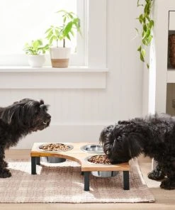 Frisco Corner Wooden Triple Elevated Dog & Cat Bowls -PetNest Shop 277573 PT2. SY630 V1630346615