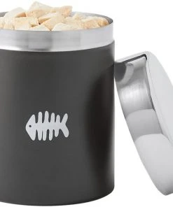 Frisco Fish Bone Print Stainless Steel Storage Canister -PetNest Shop 277575 PT4. SY630 V1627935108