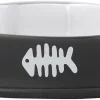 Frisco Fish Bone Print Non-Skid Stainless Steel Cat Bowl -PetNest Shop 277582 MAIN. SY630 V1627933289