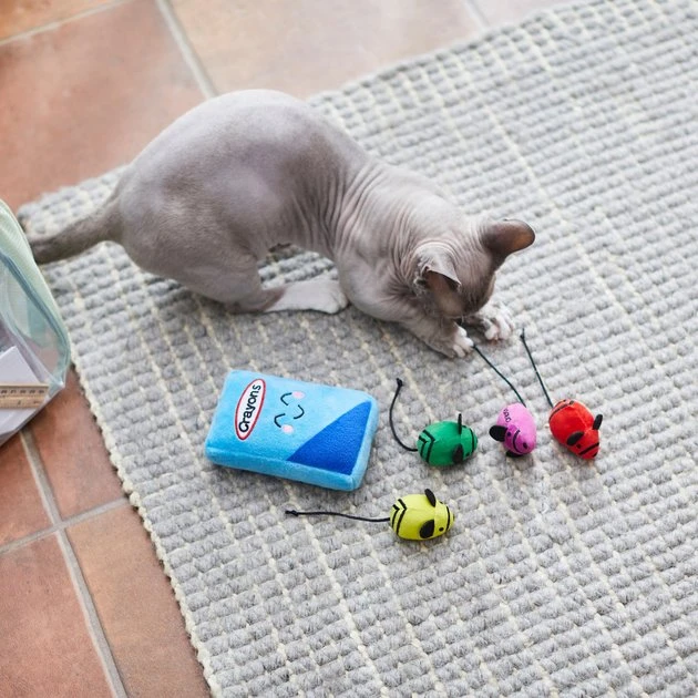 Frisco Crayon Box Plush Mice Cat Toy with Catnip, 5 count 6 Frisco Crayon Box Plush Mice Cat Toy with Catnip, 5 count - Image 4