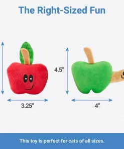 Frisco Teacher's Apple Plush Cat Toy with Catnip, 2 count -PetNest Shop 279415 PT1. SY630 V1629824476