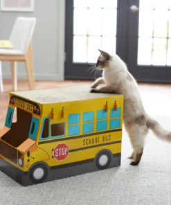 Frisco School Bus Cardboard Cat Toy, 2-Story -PetNest Shop 279835 PT3. SY630 V1628191138