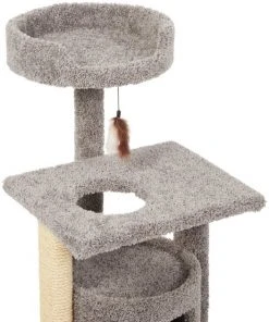 Frisco 42-in Real Carpet Cat Tree with Condo, Grey -PetNest Shop 282755 PT3. SY630 V1621949298